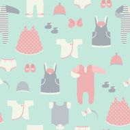 Baby clothes Seamless vector background N2