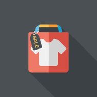 shopping paper bag flat icon with long shadow eps10 N62