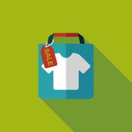 shopping paper bag flat icon with long shadow eps10 N63