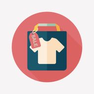 shopping paper bag flat icon with long shadow eps10 N64