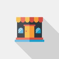 shopping store flat icon with long shadow eps10 N84