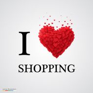 i love shopping heart sign