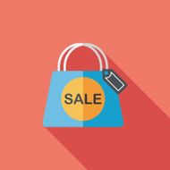 shopping paper bag flat icon with long shadow eps10 N65