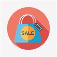 shopping paper bag flat icon with long shadow eps10 N66