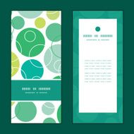 Vector abstract green circles vertical frame pattern invitation greeting cards