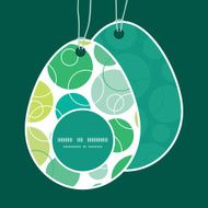 Vector abstract green circles Easter egg shaped tags set template