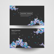 geometric colorful triangles design for business card N2