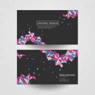 geometric colorful triangles design for business card N3