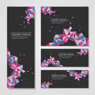 geometric colorful triangles design for banners set N3