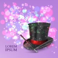 Magician Top Hat with magic particles Vector N4