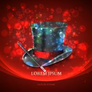 Magician Top Hat with magic particles Vector N5