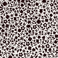 Black and white doodle floral seamless pattern