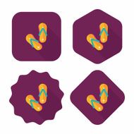 flip flop flat icon with long shadow N7
