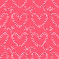 Hearts Romantic seamless vector pattern for Valentine&#039;s Day or wedding