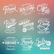 White Fashion Labels on Abstract Background