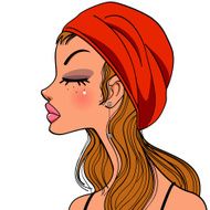 young woman with eyes closed