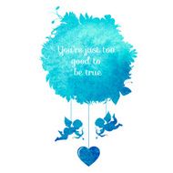 Happy Valentine&#039;s Day card with angels for your design N4