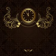 Vintage background with ornament and hours