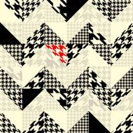 Chevron of triangles patchwork with classic houndstooth patterns