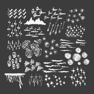 Hand Drawn textures made with ink Isolated N2