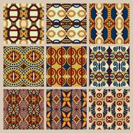 set of different seamless colored vintage geometric pattern N119