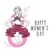International Women&#039;s Day celebration with young girl N4