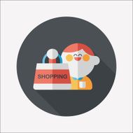 SALE Shopaholic flat icon with long shadow eps10 N88