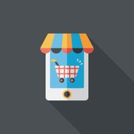 shopping store flat icon with long shadow eps10 N86