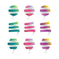 Paper stylish icon set