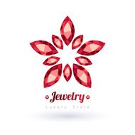Red gemstones jewelry symbol Star shape