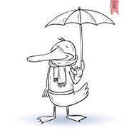 funny pet in the rain vector illustration N6