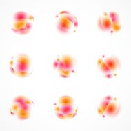 set of abstract red transparency fashion icon for design