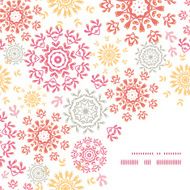 Vector folk floral circles abstract frame corner pattern background