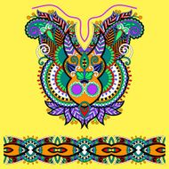Neckline ornate floral paisley embroidery fashion design N44