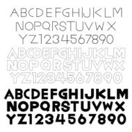 Set of Alphabet fonts and numbers N2