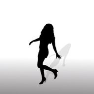 Vector silhouette of a woman N676