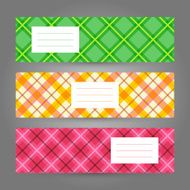Set of Horizontal Tartan Banners Abstract Geometric ornament Vector Illustration