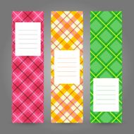 Set of Vertical Plaid Banners Abstract Geometric ornament Vector serie