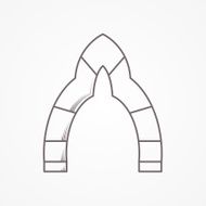 Flat line vector icon for arch