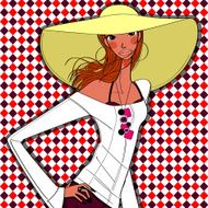 beautiful women in wide brimmed hat N2