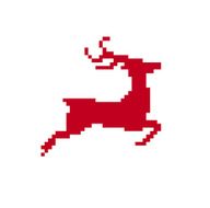 Isolated Merry Christmas pixel reindeer N2