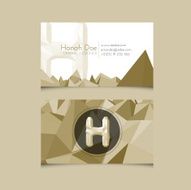 Low Poly Business Card Template with Alphabet Letter H