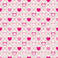 Heart shape vector seamless pattern Pink and white colors N2