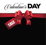 Valentine&rsquo;s Day sale background with big red bow