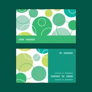 Vector abstract green circles horizontal stripe frame pattern business cards N2
