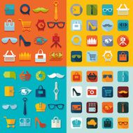 Set of fashion flat icons N105