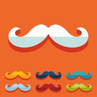 Flat design mustache N26