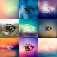 eye icon on blurred background