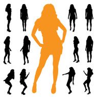 Vector silhouette of a woman N678