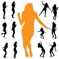 Vector silhouette of a woman N679